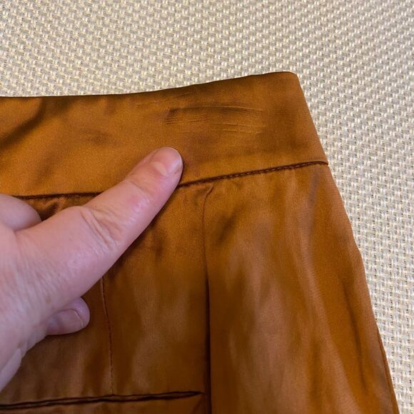 NWT Lafayette 148 NY high waisted bohemian crushed satin trousers size 10 boho - Picture 14 of 16